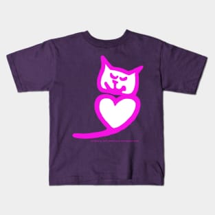 Heart Cat (White Center) Kids T-Shirt
